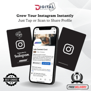 NFC Instagram Business Card-Black and White-Simple