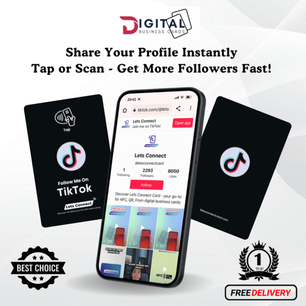NFC TikTok Business Card-Black and Titan White-Simple