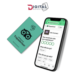 NFC Tripadvisor Review Cards-Aqua Green and Black-Simple