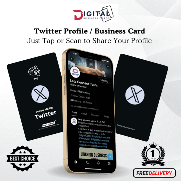 NFC Twitter Business Card-Black-Simple