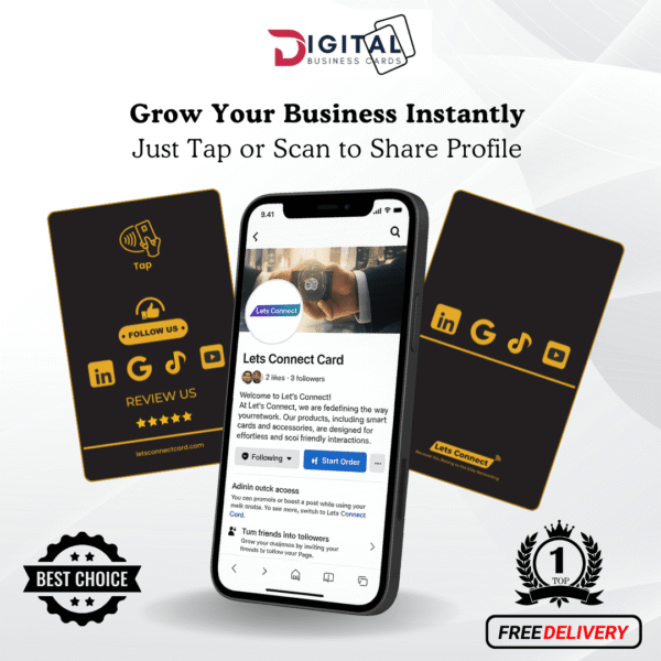 NFC Multi Review Cards-Black and Gold-Simple