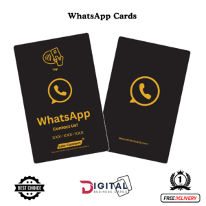 NFC Whatsapp Business Card-Black and Gold-Simple