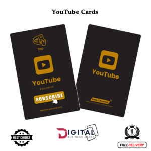 NFC Youtube Business Card-Black and Gold-Simple
