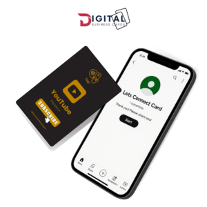 NFC Youtube Business Card-Black and Gold-Simple