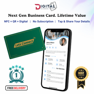 Next Gen NFC Digital Business Card-Green-Name+QR