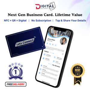 Next Gen NFC Digital Business Card-Navy-With Name+QR