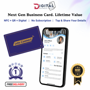 Next Gen NFC Digital Business Card-Purple-Name+QR