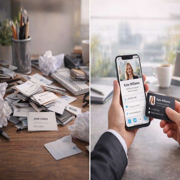 Digital business card sharing by professional