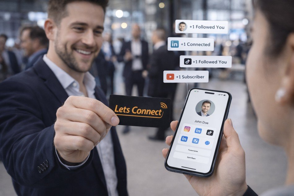 social media business card.